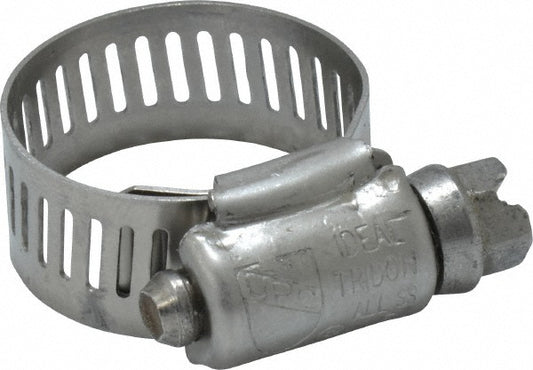 Ideal Tridon 620010706 Worm Gear Clamp SAE 10, 9/16 to 1-1/16" Dia, Stainless Steel Band