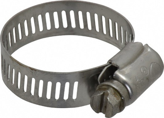 Ideal Tridon 620016706 Worm Gear Clamp SAE 16, 11/16 to 1-1/2" Dia, Stainless Steel Band
