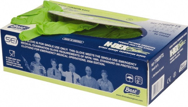 SHOWA 7705PFTS Disposable Glove Size Small, 4.0 mil, Nitrile Coated, Nitrile, Food Grade, Powder-Free, Biodegradable