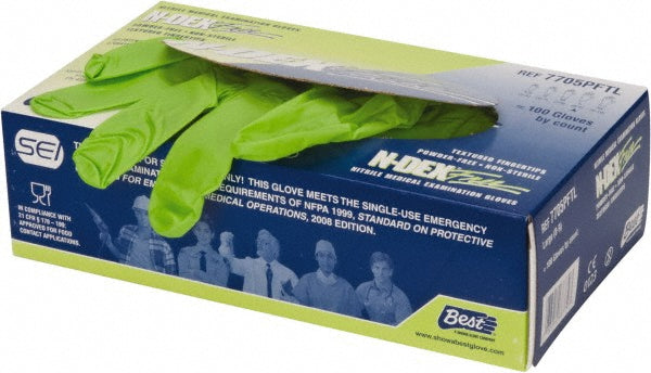 SHOWA 7705PFTL Disposable Glove Size Large, 4.0 mil, Nitrile Coated, Nitrile, Food Grade, Powder-Free, Biodegradable