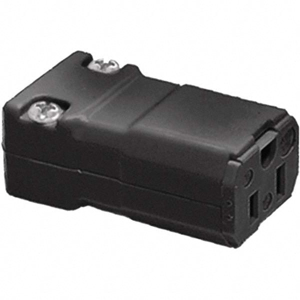 Hubbell Wiring Device-Kellems HBL5969VBLK Straight Blade Connector Industrial, 5-15R, 125VAC, Black