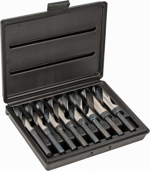 Triumph Twist Drill 090598 Drill Bit Set  Reduced Shank Drill Bits,  8 Pc,  1.0000" Drill Bit Size,  118 deg, High-Speed Steel