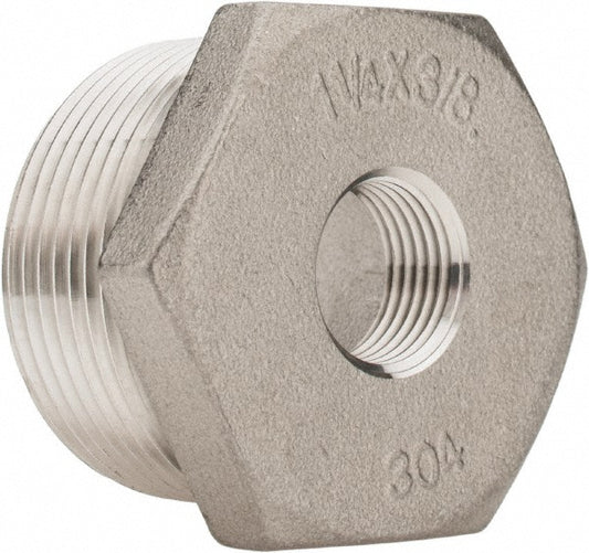 Merit Brass K414-2006 Pipe Bushing 1-1/4 x 3/8", 304 Stainless Steel