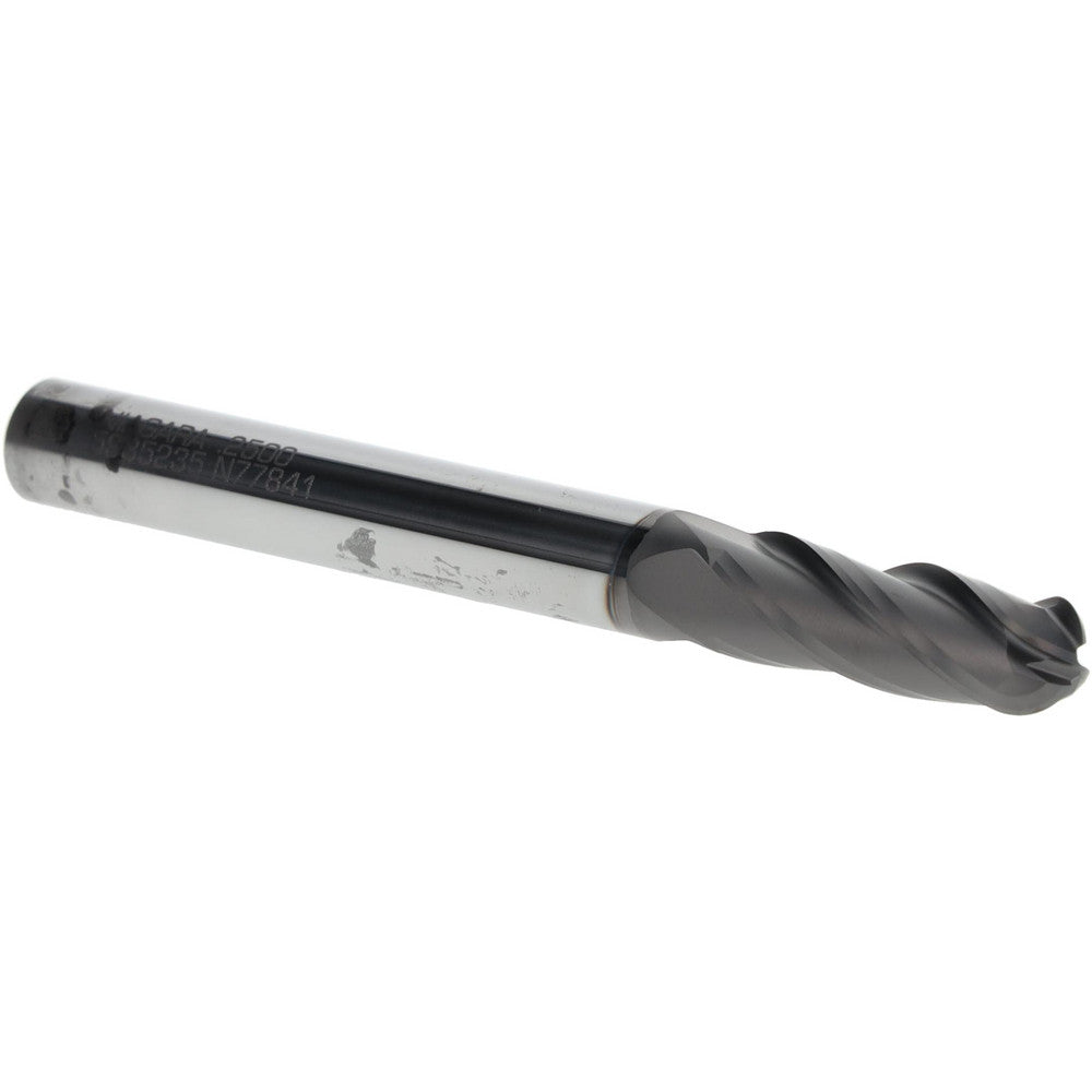 Seco 17005001 Ball End Mill 1/4" Dia, 3/4" LOC, 4 Flute, Solid Carbide