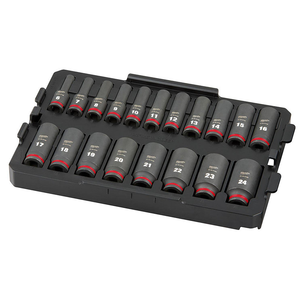 Milwaukee Tool 49-66-6816 Impact Socket Set 19 Pc, 3/8" Drive