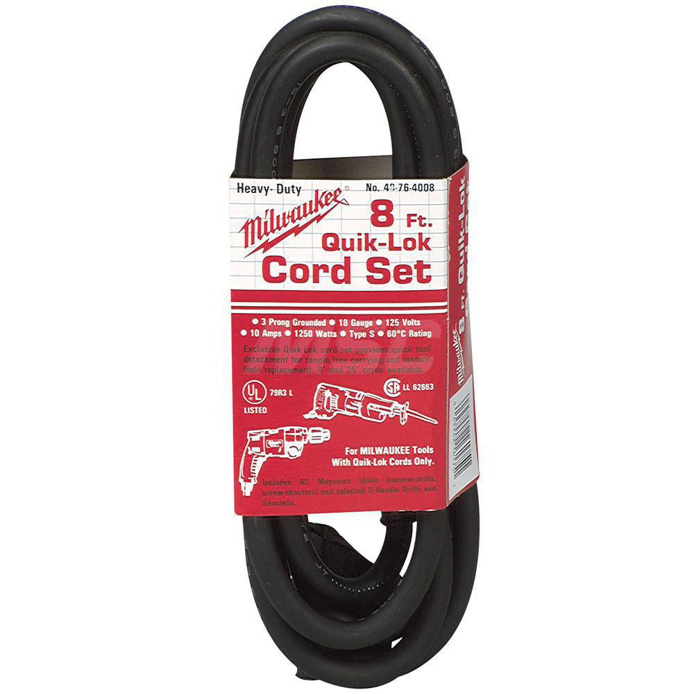 Milwaukee Tool 48-76-4008 Power Drill Quik-Lok Cord Set