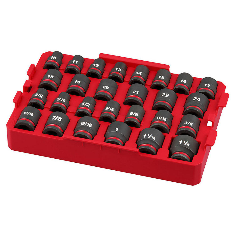Milwaukee Tool 49-66-6819 Impact Socket Set 27 Pc, 1/2" Drive