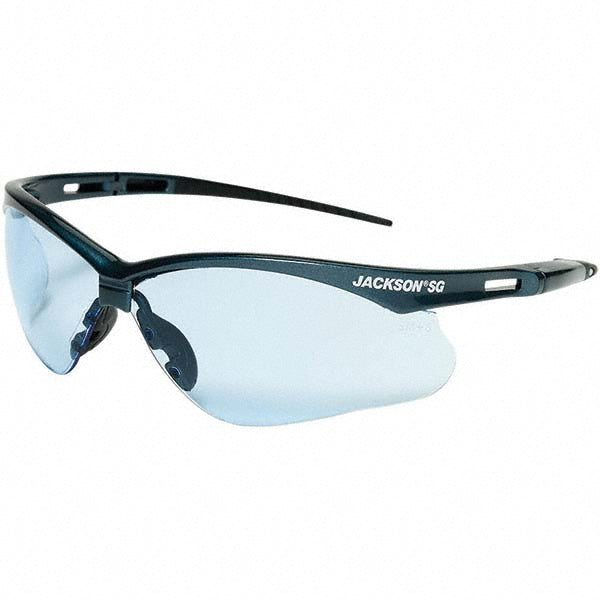 Jackson Safety 50011 Safety Glasses Scratch-Resistant, Polycarbonate, Blue Lenses, Full-Framed