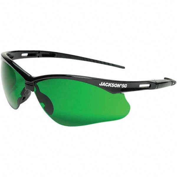 Jackson Safety 50008 Safety Glasses Anti-Fog & Scratch-Resistant, Polycarbonate, Green Lenses, Full-Framed