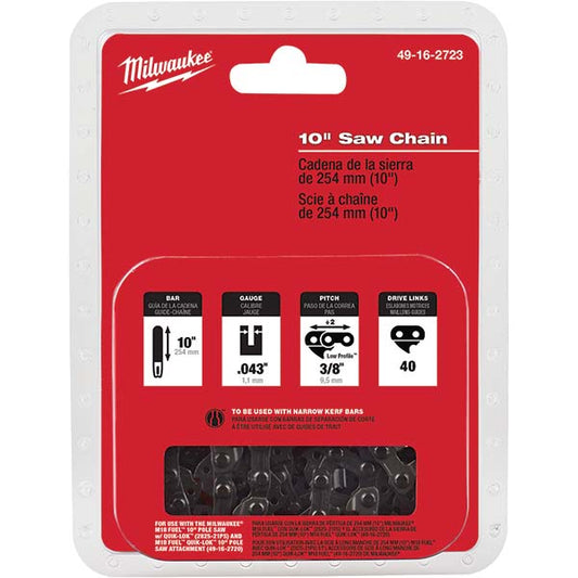 Milwaukee Tool 49-16-2723 Outdoor Power Equipment Accessories Accessory Type Saw Chain  Material Aluminum  Length (Inch) 10 10 in  