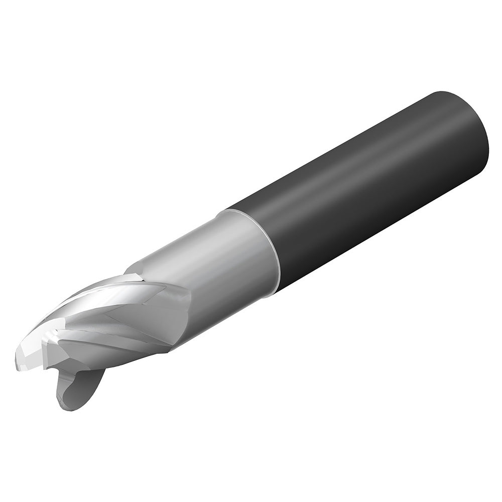 Sandvik Coromant 8038682 Corner Radius End Mill 3/8" Dia, 1/2" LOC, 0.0600" Radius, 3 Flute, Solid Carbide