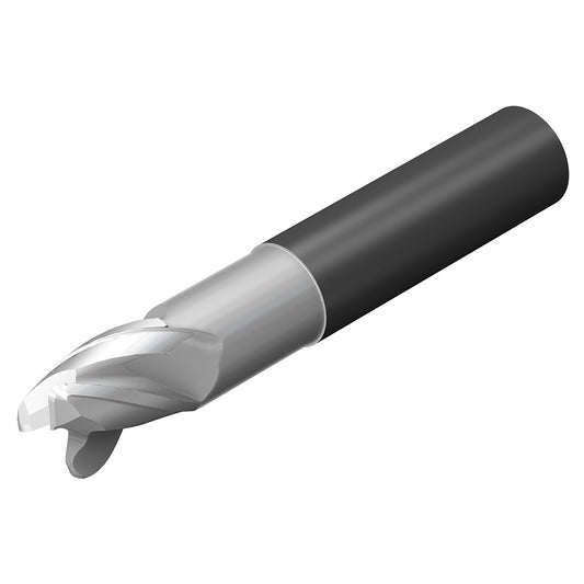 Sandvik Coromant 8038682 Corner Radius End Mill 3/8" Dia, 1/2" LOC, 0.0600" Radius, 3 Flute, Solid Carbide