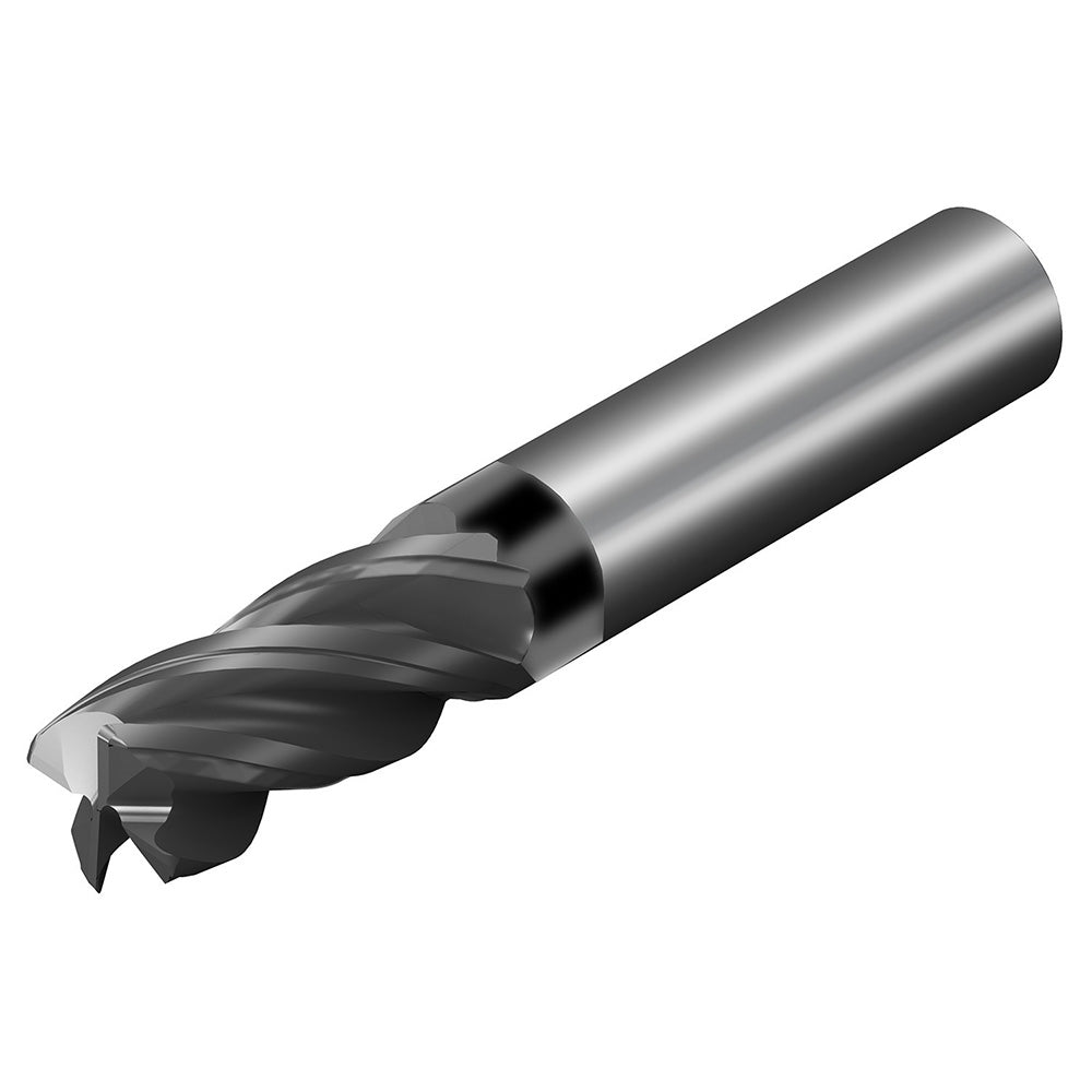 Sandvik Coromant 8036215 Corner Radius End Mill 3/8" Dia, 1-1/4" LOC, 0.0150" Radius, 4 Flute, Solid Carbide