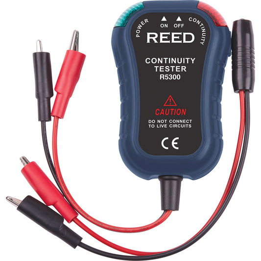 REED Instruments R5300 Circuit Continuity & Voltage Testers Tester Type Circuit Continuity Tester  Minimum Voltage 0  Maximum Voltage 9V  Display Type LED  Audible Alert Yes  Power Supply 9V
