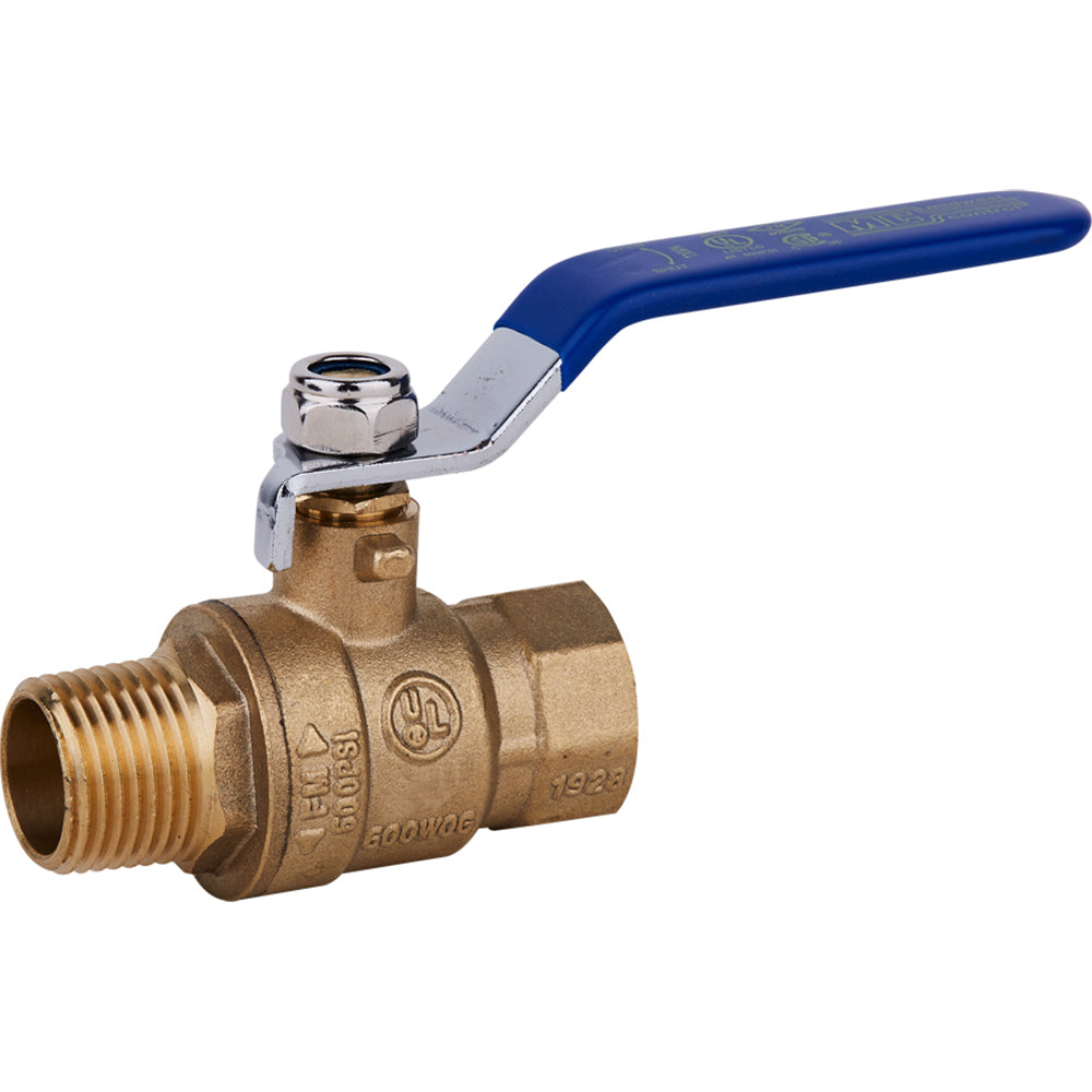Midwest Control M-MBB-25 Standard Manual Ball Valve 1/4" Pipe, Full Port, Brass
