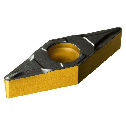 Sandvik Coromant 7860461 Turning Insert VBMT332-PF 4415, Solid Carbide - Al2O3, TiN & TiCN Coated, Neutral, 3/8" Inscribed Circle, 1/32" Corner Radius, 35 &deg Diamond, Series CoroTurn 107