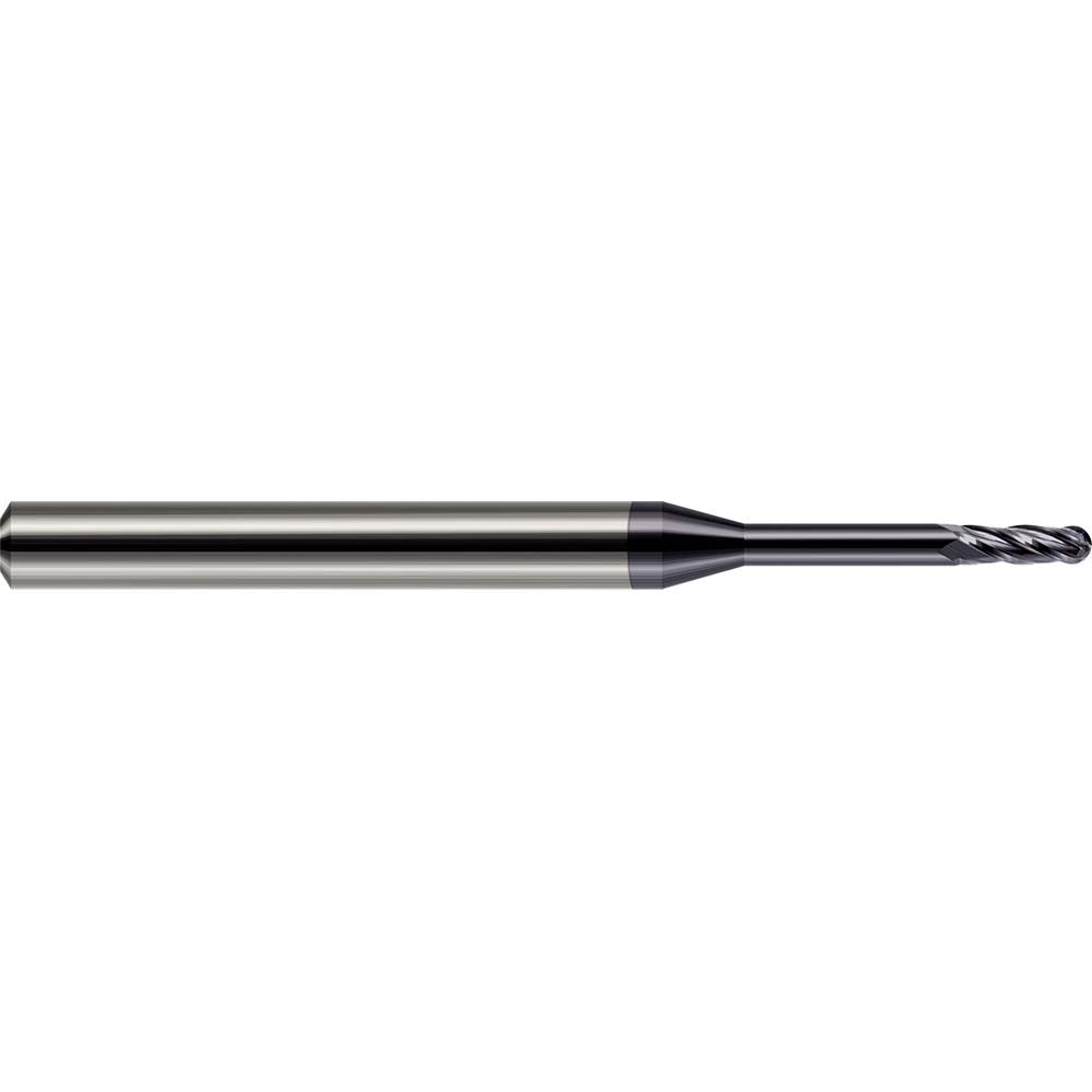 Harvey Tool 76820-C3 Ball End Mill 0.0200" Dia, 0.0600" LOC, 4 Flute, Solid Carbide