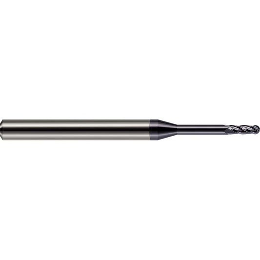 Harvey Tool 76820-C3 Ball End Mill 0.0200" Dia, 0.0600" LOC, 4 Flute, Solid Carbide