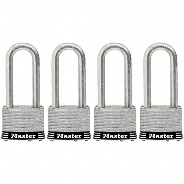 Master Lock 5SSQLJHC Padlock Laminated Steel, Keyed Alike, 4-3/8" High, 2" Wide
