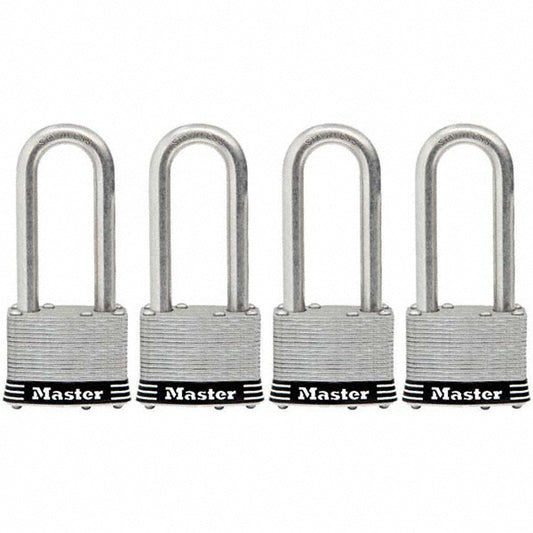 Master Lock 5SSQLJHC Padlock Laminated Steel, Keyed Alike, 4-3/8" High, 2" Wide