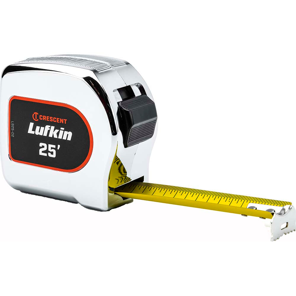 Lufkin L925-02 Tape Measure 25' Long, 1-1/8" Width, Black & Yellow Blade
