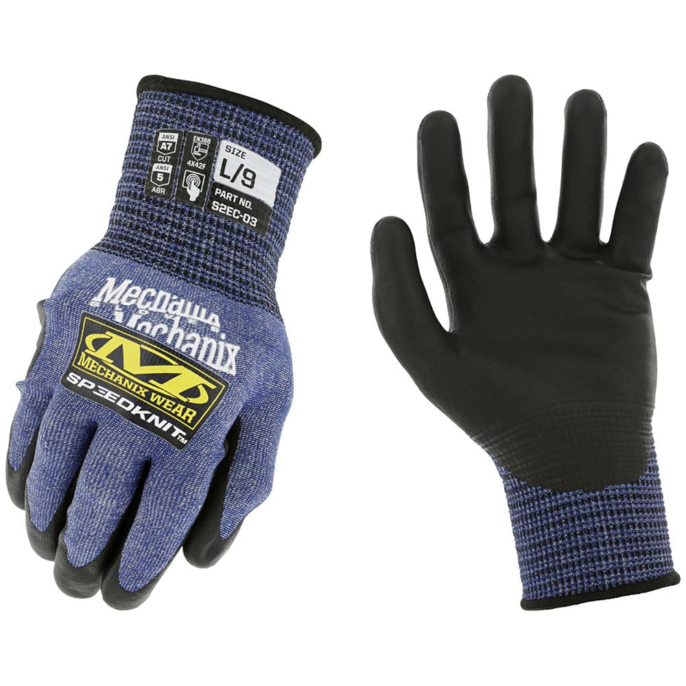 Mechanix Wear S2EC-03-011 Cut & Abrasion-Resistant Gloves Size 2XL, ANSI Cut A7, Urethane, HPPE