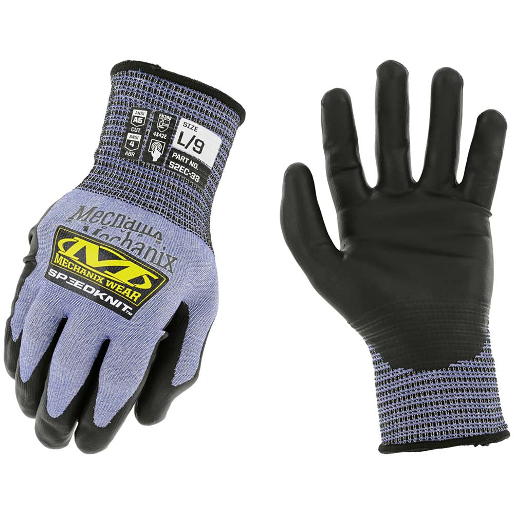 Mechanix Wear S2EC-33-011 Cut & Abrasion-Resistant Gloves Size 2XL, ANSI Cut A5, Urethane, HPPE