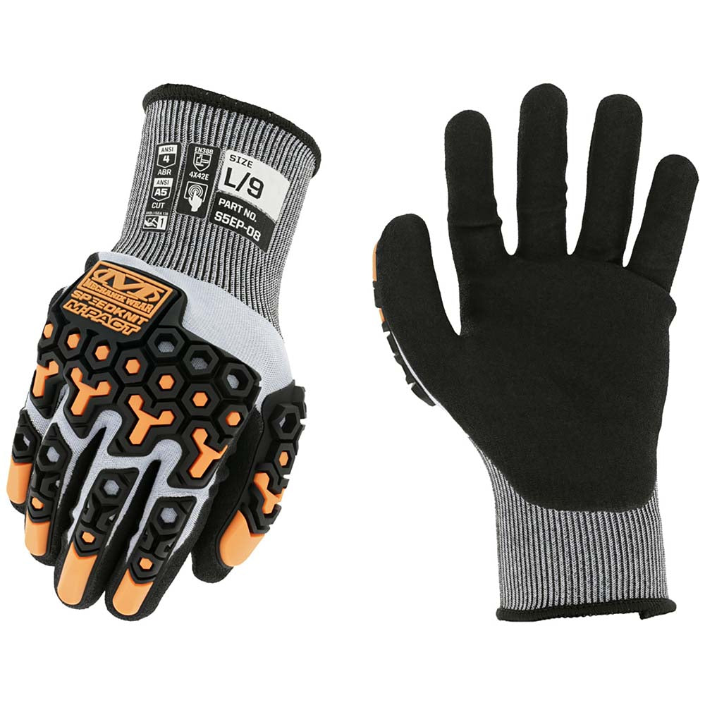 Mechanix Wear S5EP-08-010 Cut, Puncture & Abrasive-Resistant Gloves Size XL, ANSI Cut A5, ANSI Puncture 3, Nitrile, HPPE