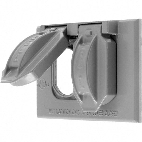 Hubbell Wiring Device-Kellems RW51810 Weatherproof Box Covers Electrical Box Shape Rectangle Number Of Outlets 1 Resistance Features Weather-Resistant Housing Material Zinc Overall Length 4.5700 in Recommended Environment Wet Location Overall Width 2.8200 in Housing Color Gray