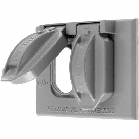 Hubbell Wiring Device-Kellems RW51810 Weatherproof Box Covers Electrical Box Shape Rectangle Number Of Outlets 1 Resistance Features Weather-Resistant Housing Material Zinc Overall Length 4.5700 in Recommended Environment Wet Location Overall Width 2.8200 in Housing Color Gray
