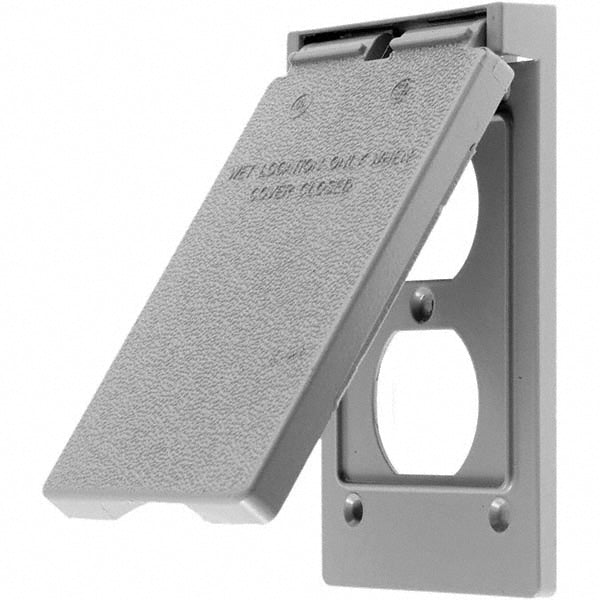 Hubbell Wiring Device-Kellems RW51470 Weatherproof Box Covers Electrical Box Shape Rectangle Number Of Outlets 1 Resistance Features Weather-Resistant Housing Material Zinc Overall Length 4.5800 in Recommended Environment Wet Location Overall Width 2.8200 in Housing Color Gray