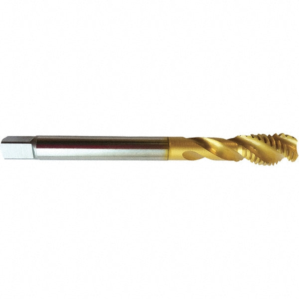 Guhring 9043920095250 Spiral Flute Tap 3/8-16, UNC, 3 Flute, Modified Bottoming, 2BX Class of Fit, High Speed Steel, TiN Finish