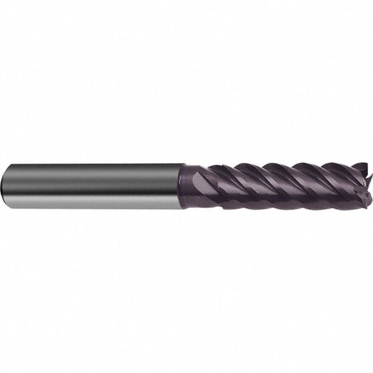 Guhring 9067760127000 Roughing & Finishing End Mill 1/2" Dia, 5 Flute, Square End, Solid Carbide