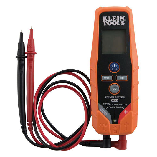 Klein Tools ET250 Circuit Continuity & Voltage Testers Tester Type Voltage & Circuit Continuity Tester  Display Type Digital LCD  Power Supply AAA Battery  Standards CAT IV 6000V  
