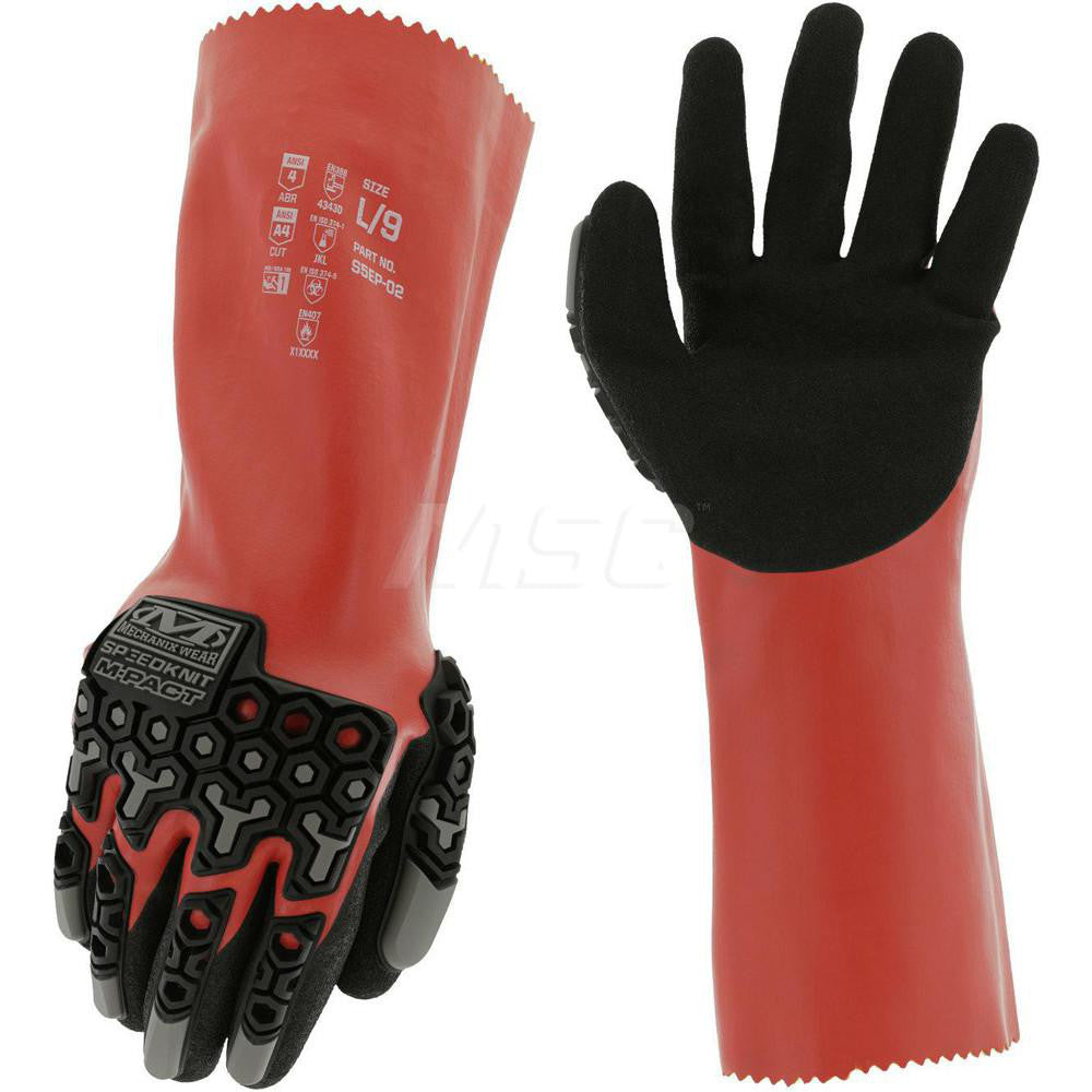 Mechanix Wear S5EP-02-009 Chemical Resistant Gloves Large, 43 mil Thick, Sandy Nitrile-Coated, HPPE & Glass, Unsupported