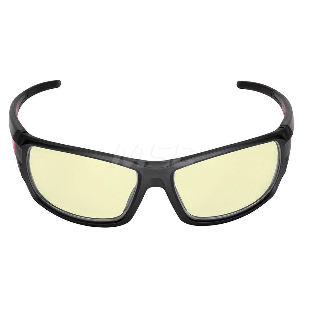 Milwaukee Tool 48-73-2121 Safety Glass Anti-Fog & Anti-Scratch, Plastic, Yellow Lenses, Full-Framed