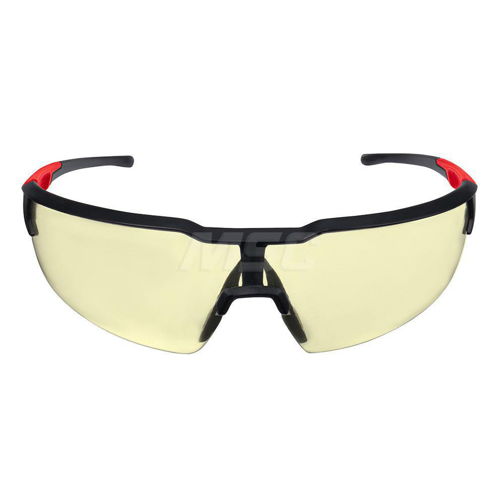 Milwaukee Tool 48-73-2103 Safety Glass Anti-Fog & Anti-Scratch, Plastic, Yellow Lenses, Half-Framed