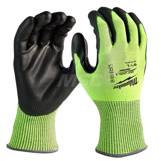 Milwaukee Tool 48-73-8942 Cut, Puncture & Abrasive-Resistant Gloves Size L, ANSI Cut A4, ANSI Puncture 0, Nitrile, Polyurethane