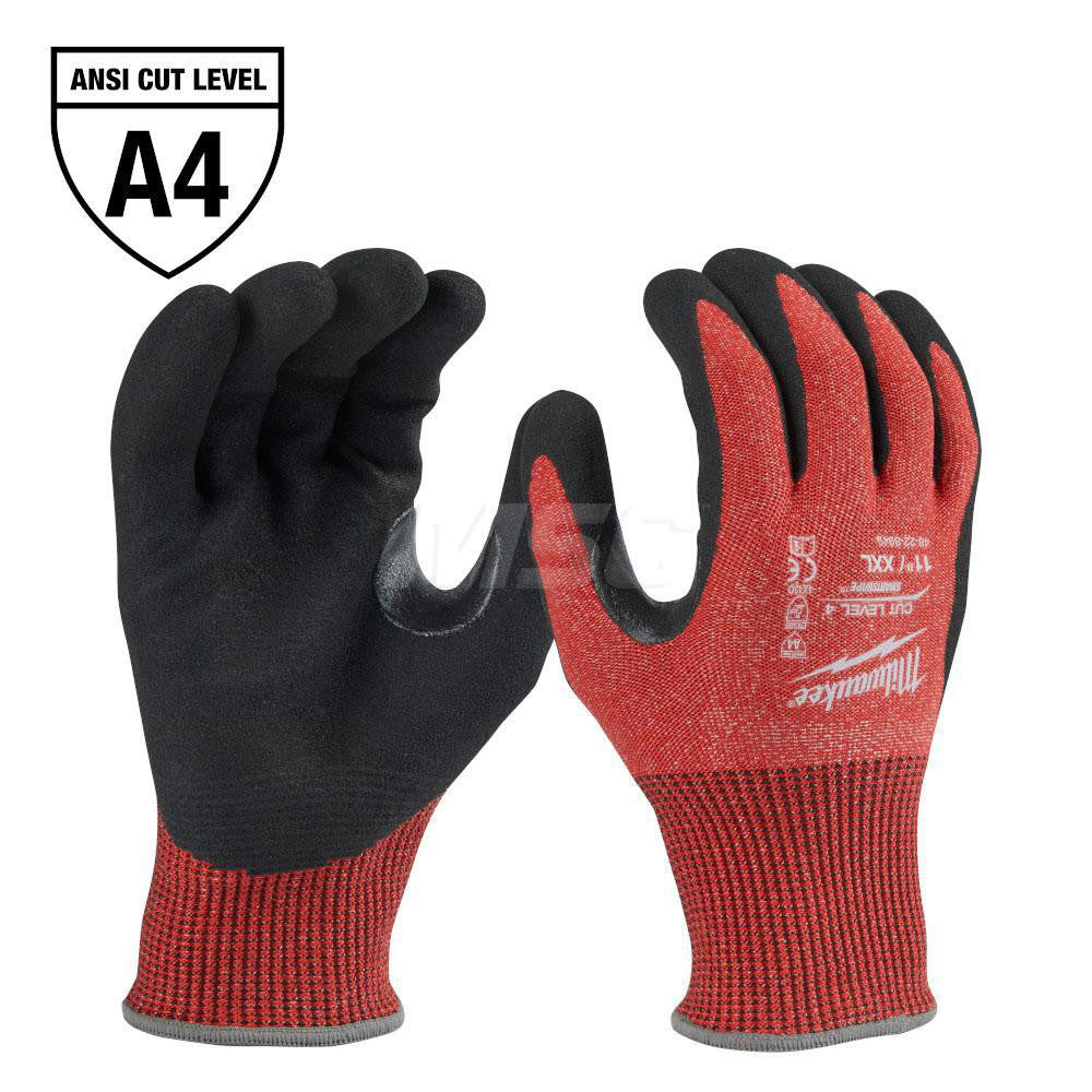 Milwaukee Tool 48-22-8949 Cut, Puncture & Abrasive-Resistant Gloves Size 2XL, ANSI Cut A4, ANSI Puncture 0, Nitrile, Nylon