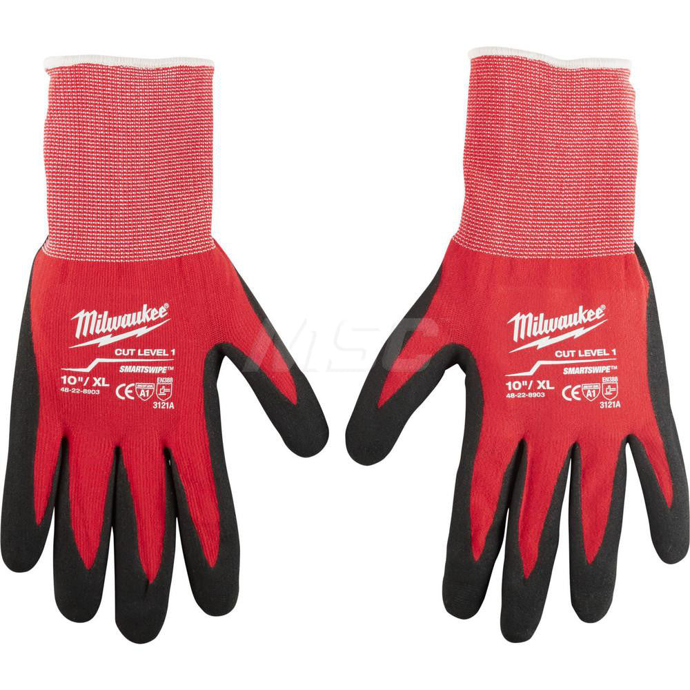 Milwaukee Tool 48-22-8903 Cut, Puncture & Abrasive-Resistant Gloves Size XL, ANSI Cut A1, ANSI Puncture 0, Nitrile, Nylon