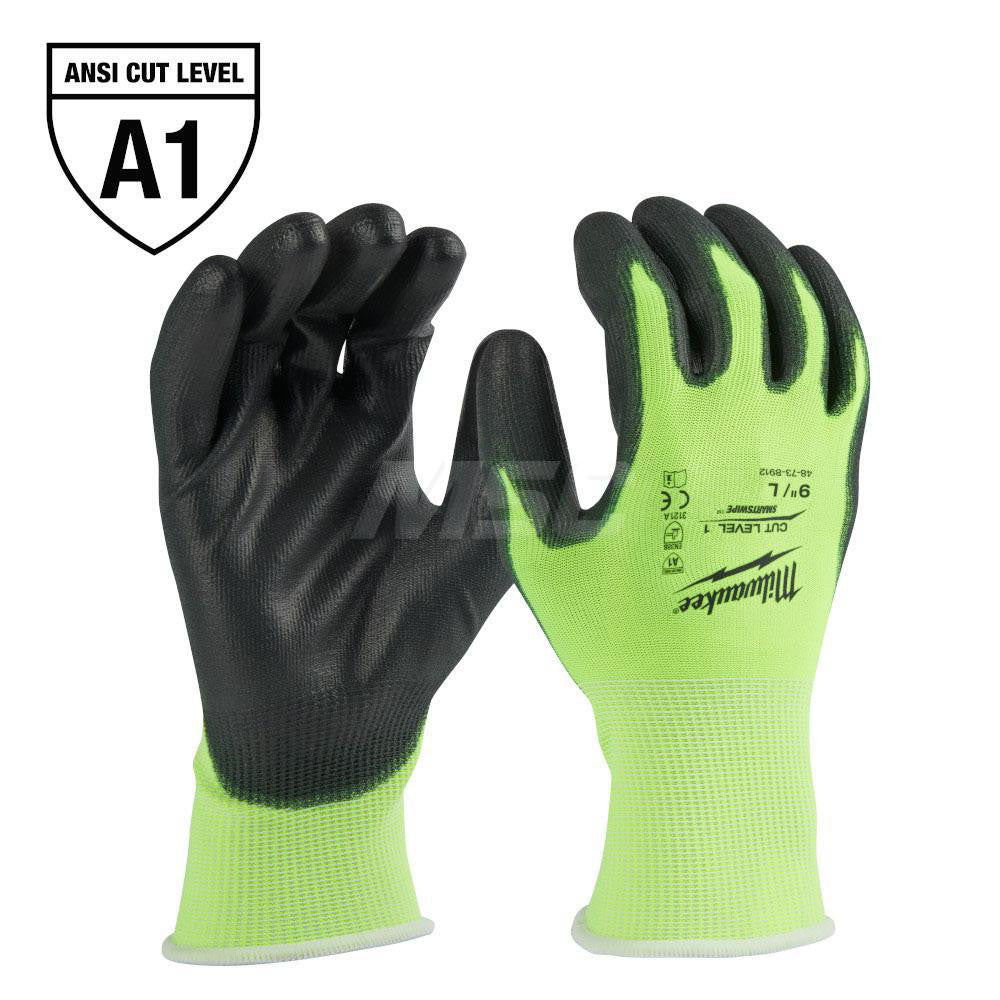 Milwaukee Tool 48-73-8912 Cut, Puncture & Abrasive-Resistant Gloves Size L, ANSI Cut A1, ANSI Puncture 0, Nitrile, Polyurethane