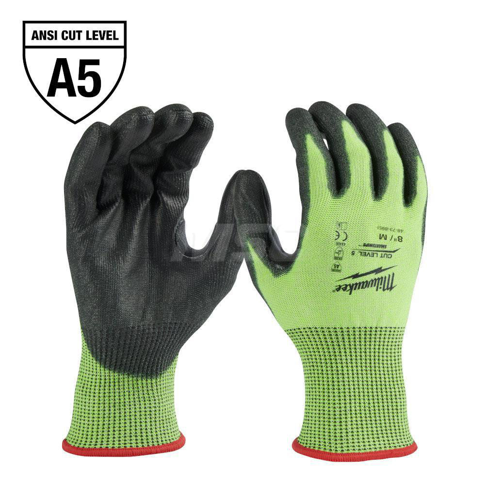 Milwaukee Tool 48-73-8951 Cut, Puncture & Abrasive-Resistant Gloves Size M, ANSI Cut A5, ANSI Puncture 0, Nitrile, Polyurethane