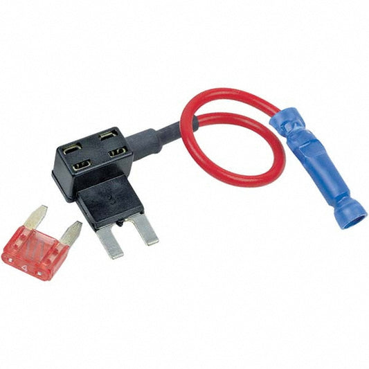 Battery Doctor 30103 Automotive Fuse Holders Fuse Type ATM/Mini  Max Amperage 10A  Voltage 12V  Color Black  Wire Size (AWG) 16  Wire Color Red