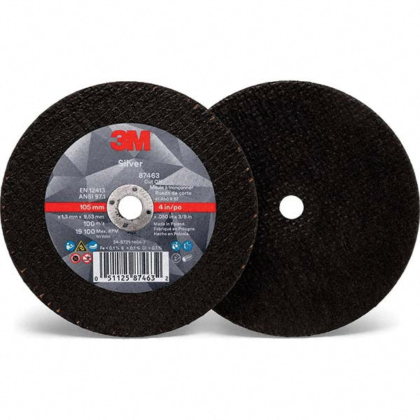 3M 7100139222 Cutoff Wheel Type 1, 4" Dia, 0.05" Thick, 3/8" Hole, Ceramic