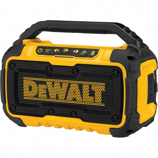 Black & Decker DCR010 Job Site Radios Job Site Radio Type Bluetooth Speaker  Overall Height 6.0in  Overall Depth 7.0in  Overall Width 10.0in  Includes Detachable 120VAC Power Cord  