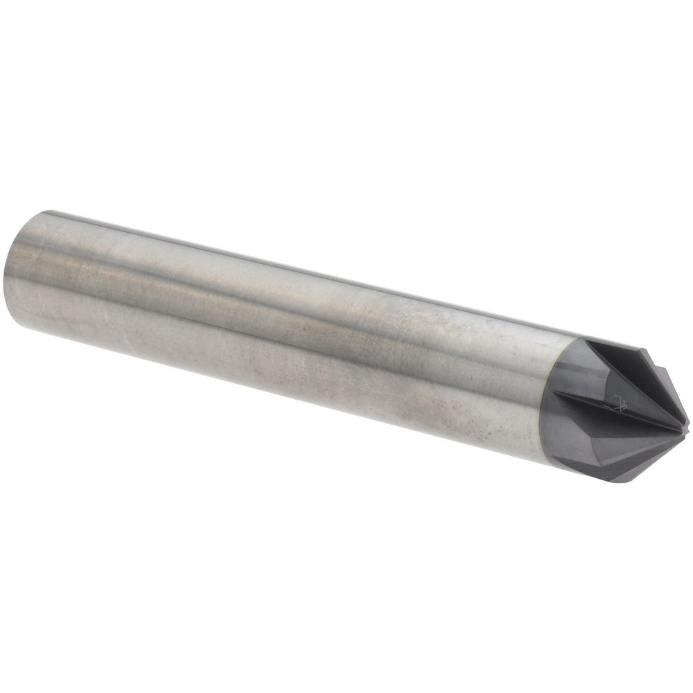 Harvey Tool 839245-C3 Chamfer Mill 1/2" Dia, 1/2" Shank Dia, 90 deg, 6 Flute, Solid Carbide, Single End