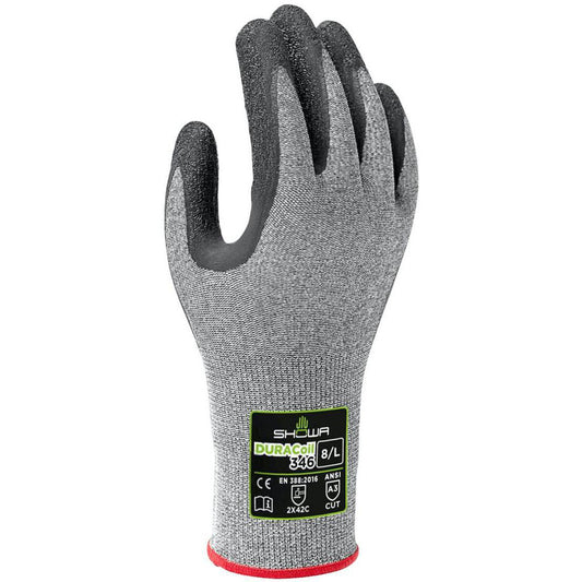 SHOWA 346XL-09 Cut, Puncture & Abrasive-Resistant Gloves Size XL, ANSI Cut A3, ANSI Puncture 2, Latex, ATA & HPPE Blend