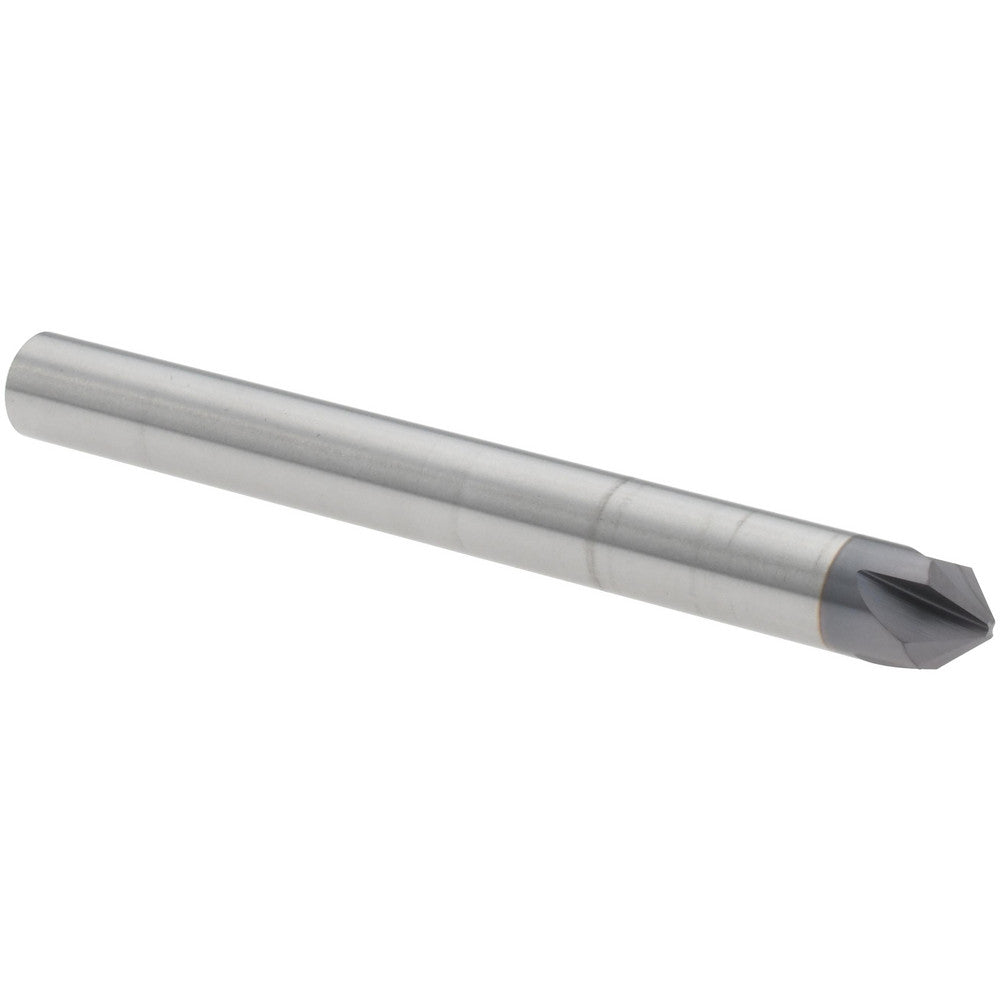 Titan USA TC87807 Chamfer Mill 1/4" Dia, 4 Flutes, Solid Carbide