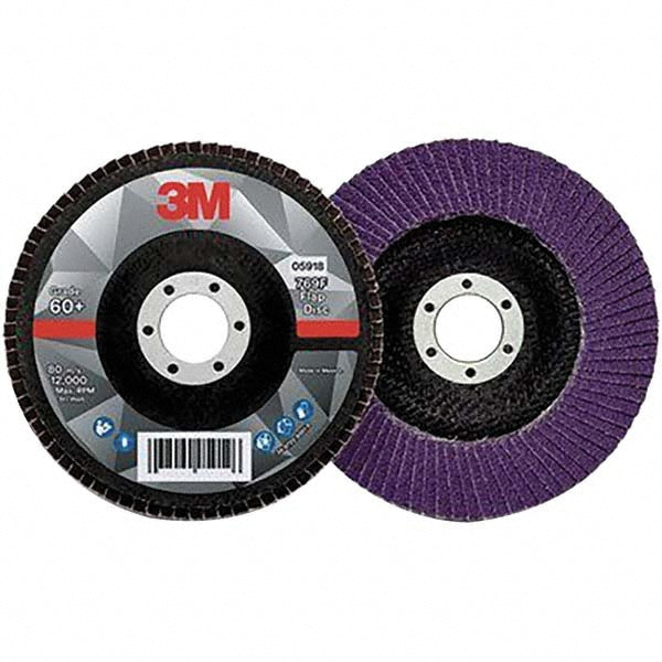 3M 7100178125 Flap Disc  5" Dia, 7/8" Hole, 60 Grit, Ceramic Alumina, Type 29