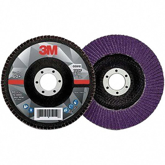 3M 7100178125 Flap Disc  5" Dia, 7/8" Hole, 60 Grit, Ceramic Alumina, Type 29